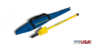 SubSurface Instruments, ML-1 (Magnetic Locator) Product - Blue Soft Carrying Case next to Yellow Product, Made in the USA