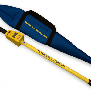 SubSurface Instruments, ML-1M (Magnetic Locator) Product - Blue Soft Unit Carrying Case next to Product, Made in the USA